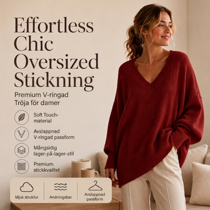 🧥Kvinnlig medellång stickad tröja