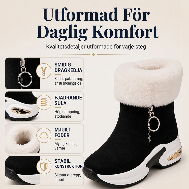 Varma Vinterstövlar Dam – Halkfria Vinterskor med Mjukt Foder och Bekväm Passform🌸