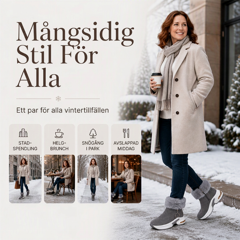 Varma Vinterstövlar Dam – Halkfria Vinterskor med Mjukt Foder och Bekväm Passform🌸