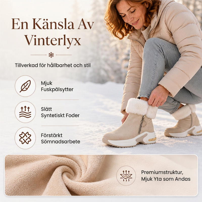 Varma Vinterstövlar Dam – Halkfria Vinterskor med Mjukt Foder och Bekväm Passform🌸