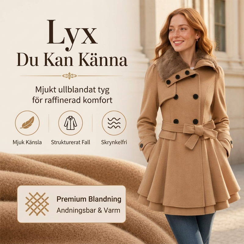 🌸Elegant dubbelknappad överrock för kvinnor