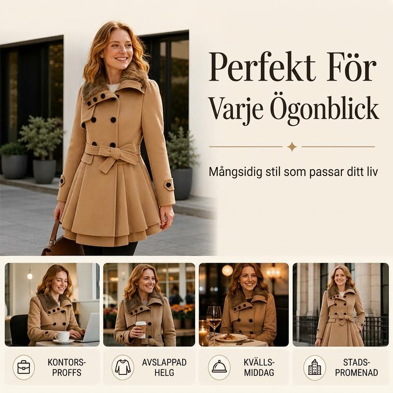 🌸Elegant dubbelknappad överrock för kvinnor